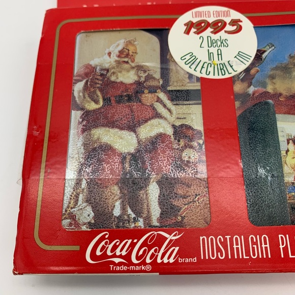 Vintage LIMITED EDITION 1995 Coca~Cola NOSTALGIA Playing Cards 2 Decks In Tin - Picture 2 of 6
